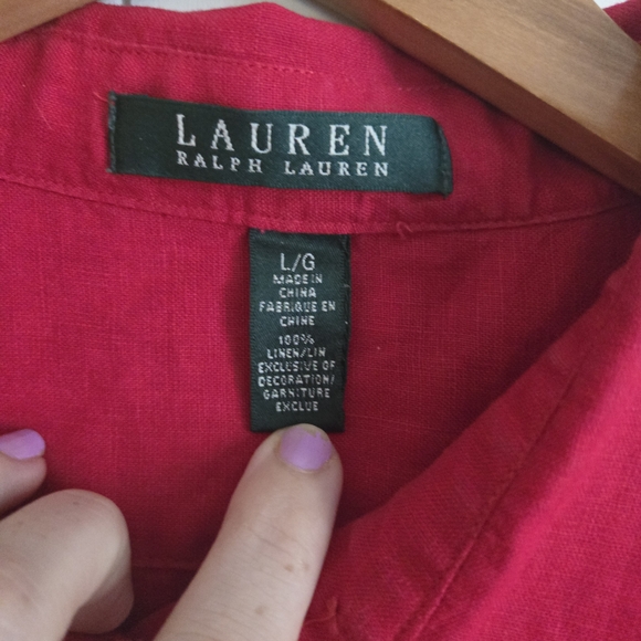 Ralph Lauren Red Linen Shirt - Picture 7 of 10